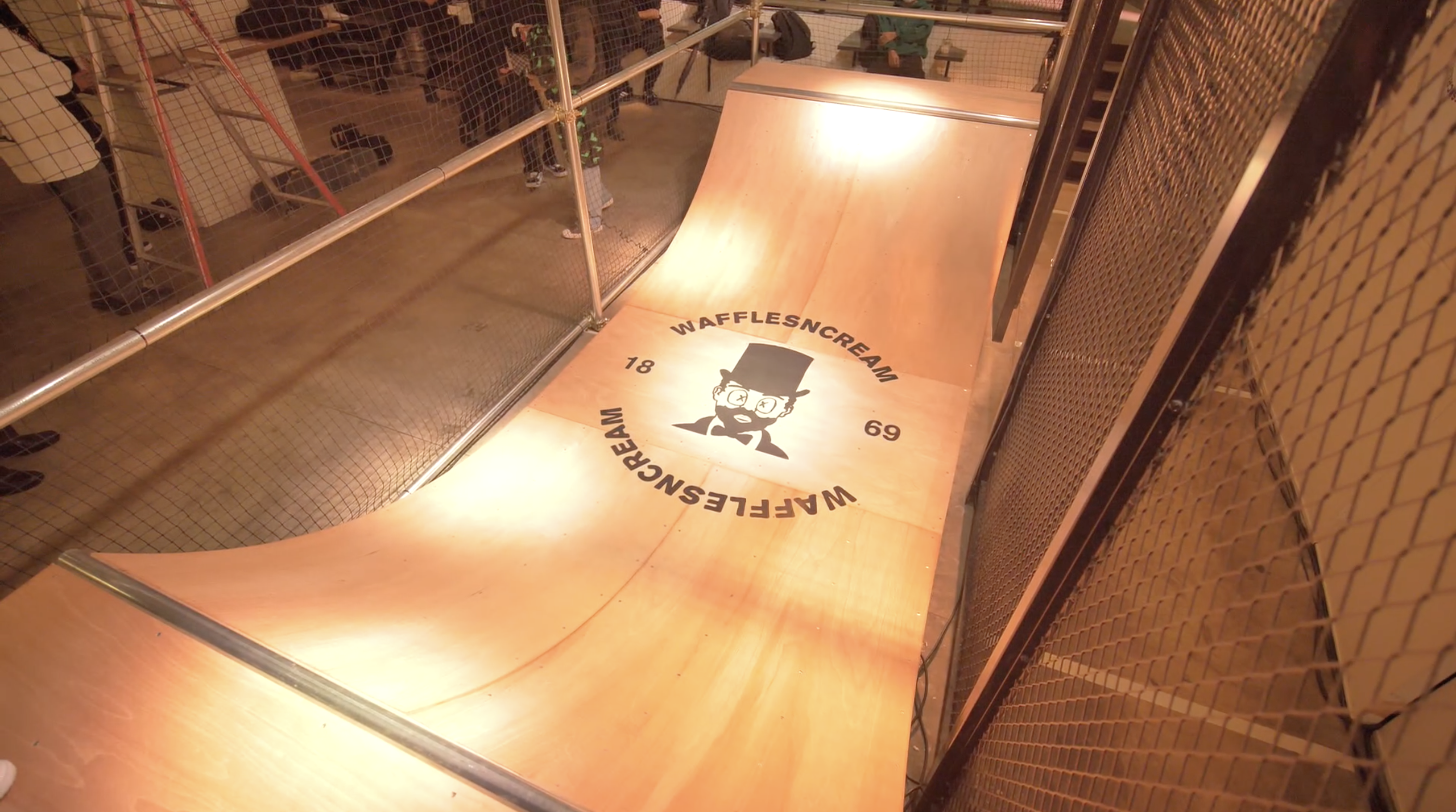 Skate ramp with WAFFLESNCREAM logo