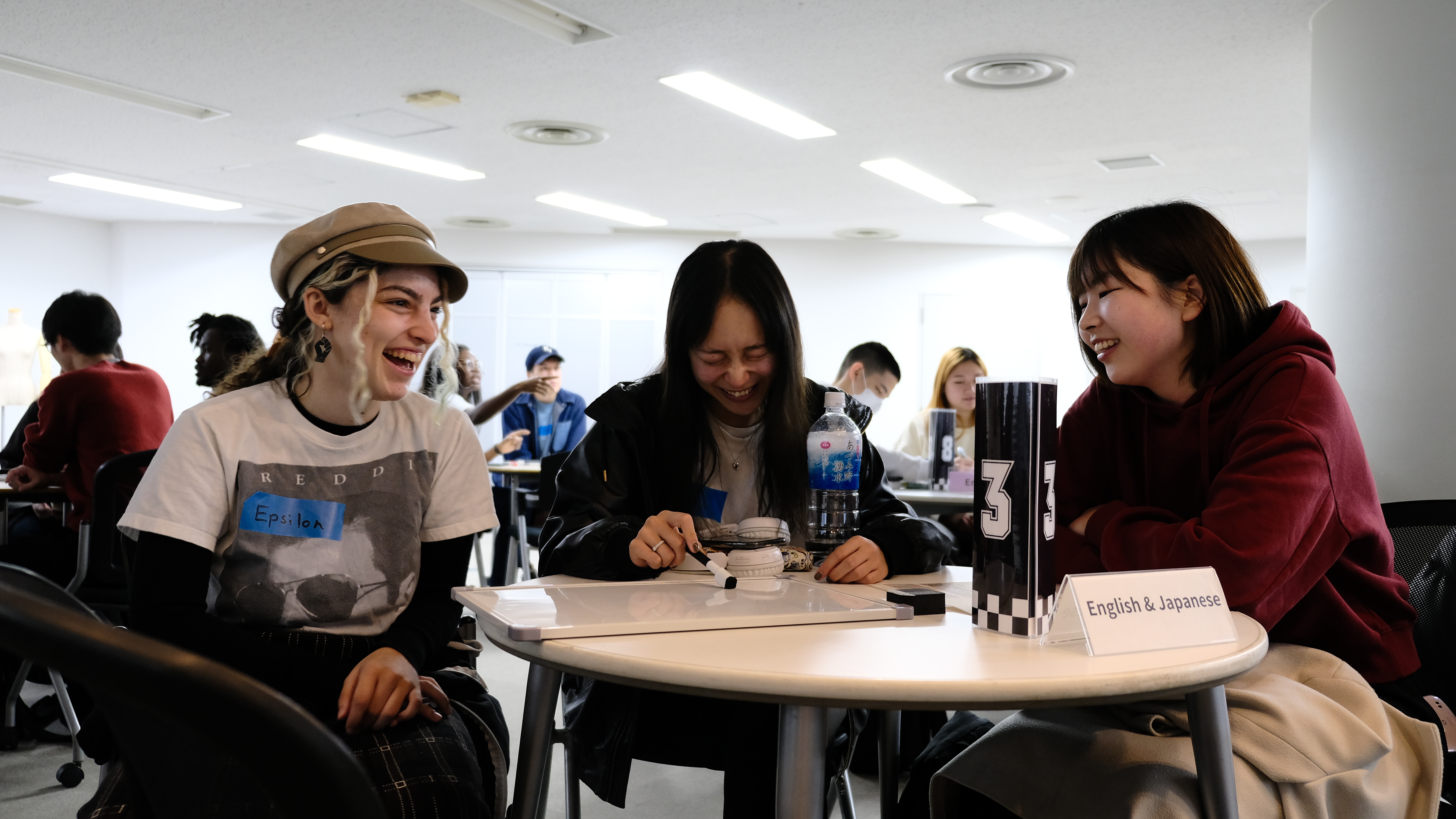 Waseda students laughing